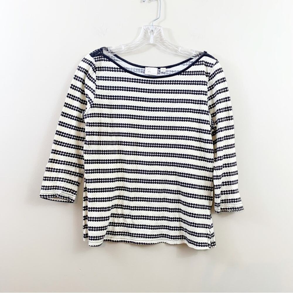 Anthropologie Postmark Dotted Cream/Black Top